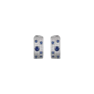 EQ Cubic Zirconia Blue Hoops Earring