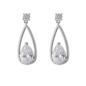 EQ  Teardrop Cubic Zironia Drop Earrings