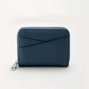 EQ Zip Purse RFID in Real Leather - Sky Blue
