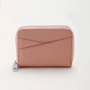 EQ Zip Purse in Real Leather - Pink